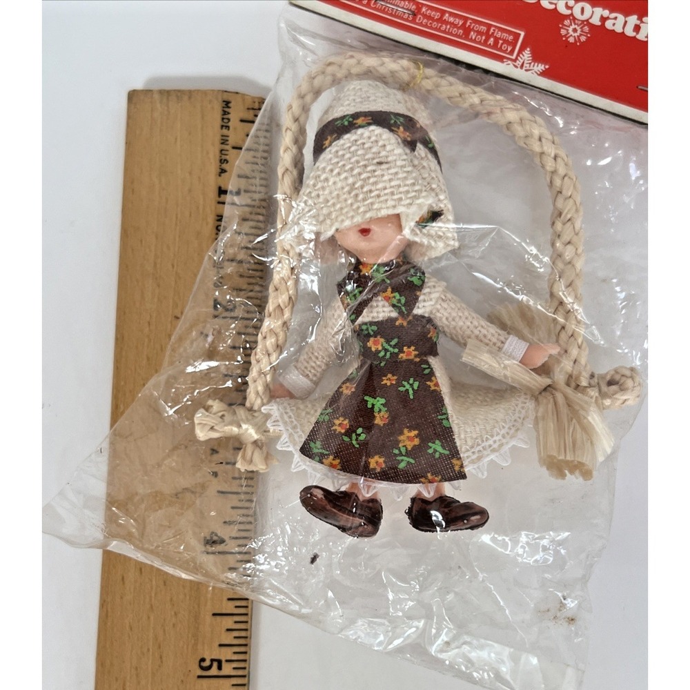 Vintage Sears Fabric Folk Girl‎ Ornament Prairie / Holly Hobbie Style 93551 - Picture 8 of 10